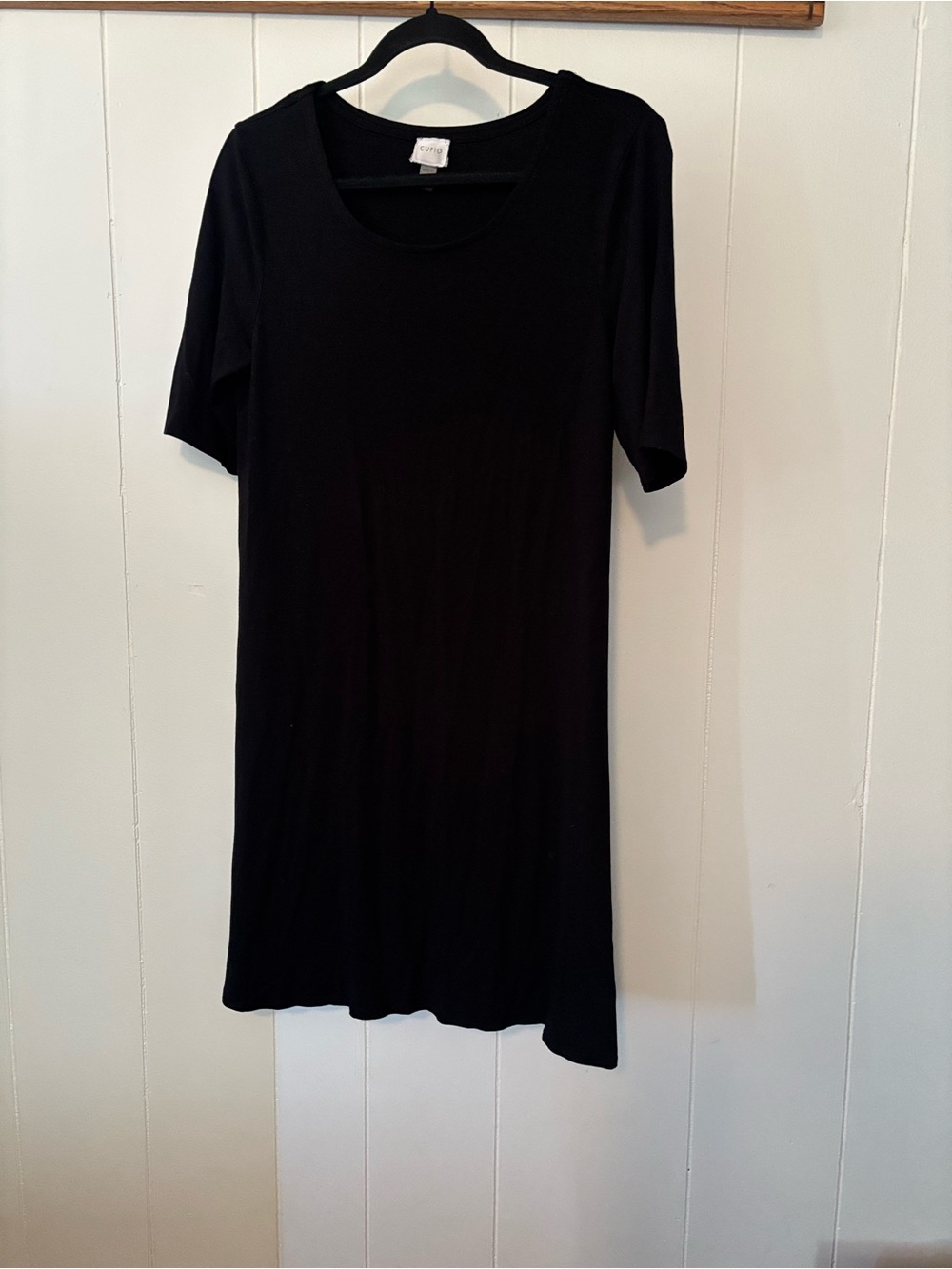Cupio Black Midi Scoop Neck T-Shirt Dress M